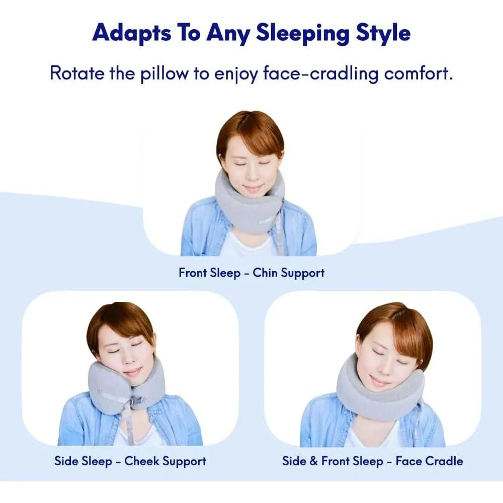 C CUSHION‎ LAB Ergonomic Travel Neck Pillow Gray Medium Airplane